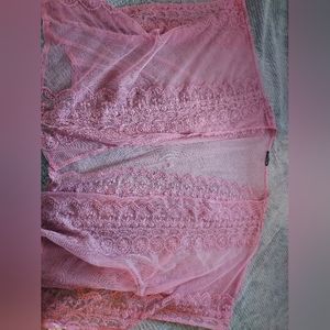 Luna Moon Pink Lace Kimono-Medium